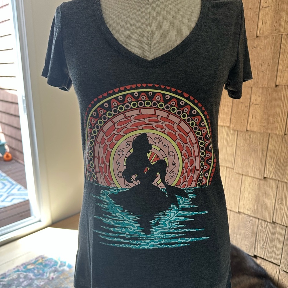 Disney Little Mermaid Silhouette with Colorful Sun Design